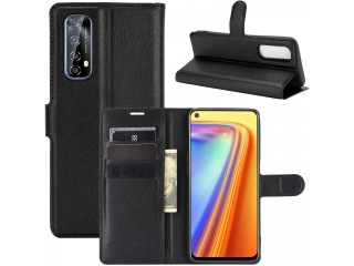 Realme 7 Lederhülle Portemonnaie Karten Etui schwarz