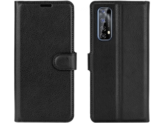 Realme 7 Lederhülle Portemonnaie Karten Etui schwarz
