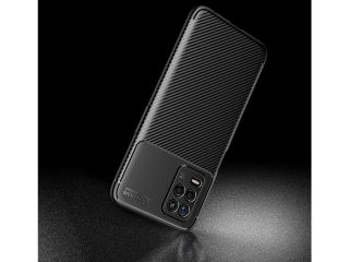 Realme 8 5G Carbon Design Hülle TPU Case flexibel schwarz