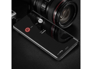 Xiaomi Redmi 9T Flip Cover Clear View Case transparent schwarz