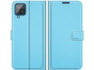 Samsung Galaxy A22 4G Lederhülle Portemonnaie Karten Etui hellblau