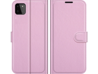Samsung Galaxy A22 5G Lederhülle Portemonnaie Karten Etui rosa