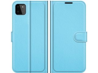 Samsung Galaxy A22 5G Lederhülle Portemonnaie Karten Etui hellblau