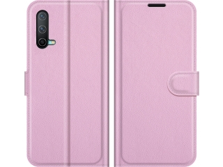 OnePlus Nord CE 5G Lederhülle Portemonnaie Karten Etui rosa