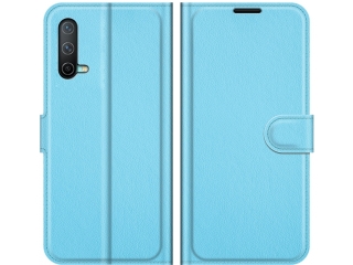 OnePlus Nord CE 5G Lederhülle Portemonnaie Karten Etui hellblau