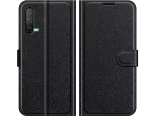 OnePlus Nord CE 5G Lederhülle Portemonnaie Karten Etui schwarz