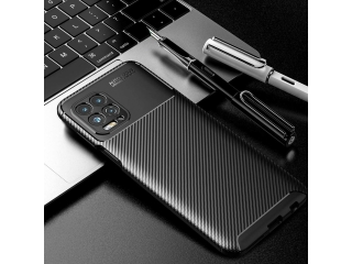 Motorola Moto G100 Carbon Design Hülle TPU Case flexibel schwarz