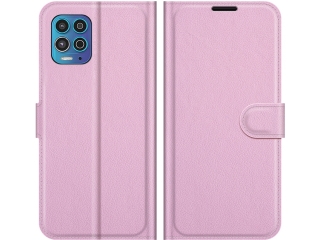 Motorola Moto G100 Lederhülle Portemonnaie Karten Etui rosa