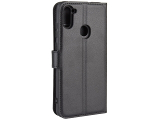 Samsung Galaxy M11 Lederhülle Portemonnaie Karten Etui schwarz
