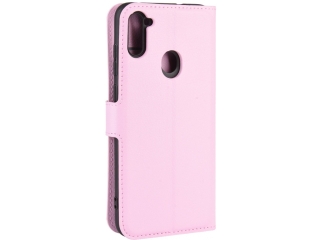 Samsung Galaxy M11 Lederhülle Portemonnaie Karten Etui rosa