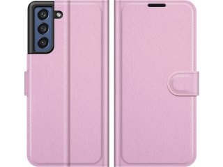 Samsung Galaxy S21 FE Lederhülle Portemonnaie Karten Etui rosa