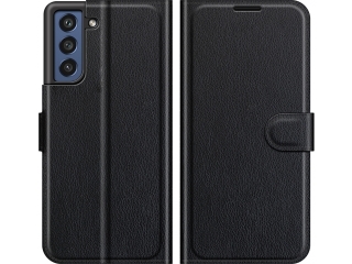 Samsung Galaxy S21 FE Lederhülle Portemonnaie Karten Etui schwarz