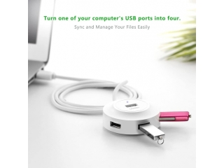 UGREEN Praktischer 4-Fach USB 2.0 Hub für Büro & Arbeitsplatz weiss