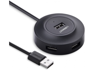 UGREEN Praktischer 4-Fach USB 2.0 Hub für Büro & Arbeitsplatz schwarz