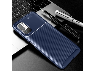 Xiaomi Redmi Note 10 5G Carbon Design Hülle TPU Case flexibel blau
