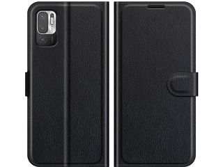 Xiaomi Redmi Note 10 5G Lederhülle Portemonnaie Karten Etui schwarz