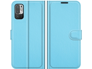 Xiaomi Redmi Note 10 5G Lederhülle Portemonnaie Karten Etui hellblau