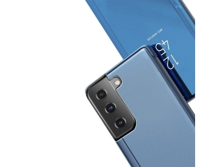 Samsung Galaxy S21+ Flip Cover Clear View Case transparent blau