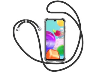 Samsung Galaxy A41 Handykette Necklace Hülle Gummi transparent