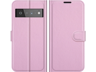 Google Pixel 6 Pro Lederhülle Portemonnaie Karten Etui rosa