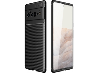 Google Pixel 6 Pro Carbon Design Hülle TPU Case flexibel schwarz