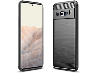 Google Pixel 6 Pro Carbon Gummi Hülle TPU Case schwarz