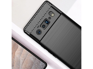 Google Pixel 6 Pro Carbon Gummi Hülle TPU Case schwarz