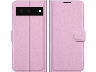 Google Pixel 6 Lederhülle Portemonnaie Karten Etui rosa