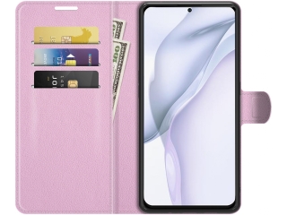 Huawei P50 Lederhülle Portemonnaie Karten Etui rosa