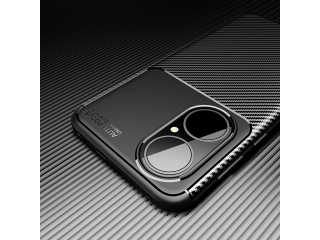 Huawei P50 Carbon Design Hülle TPU Case flexibel schwarz