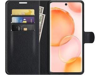 Honor 50 Lederhülle Portemonnaie Karten Etui schwarz
