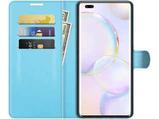 Honor 50 Pro Lederhülle Portemonnaie Karten Etui hellblau