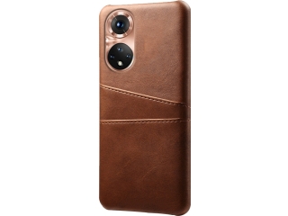 CardCaddy Honor 50 Pro Leder Backcase mit Kartenfächern braun