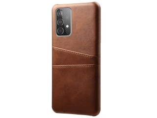 CardCaddy Samsung Galaxy A52 Leder Backcase mit Kartenfächern braun