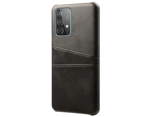 CardCaddy Samsung Galaxy A52 Leder Backcase mit Kartenfächern schwarz