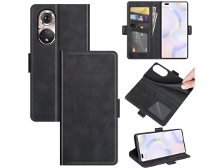 Honor 50 Pro Leder Hülle Karten Ledertasche schwarz