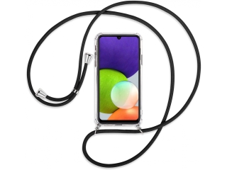 Samsung Galaxy A22 4G Handykette Necklace Hülle Gummi transparent