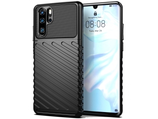 Huawei P30 Pro SpaceCase Stripes Impact-Resistant Hülle schwarz