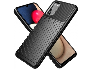 Samsung Galaxy A02s SpaceCase Stripes Impact-Resistant Hülle schwarz