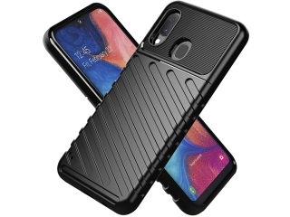 Samsung Galaxy A20e SpaceCase Stripes Impact-Resistant Hülle schwarz