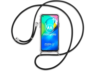 Motorola Moto G8 Power Handykette Necklace Hülle Gummi transparent