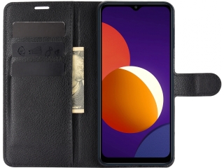 Samsung Galaxy M12 Lederhülle Portemonnaie Karten Etui schwarz