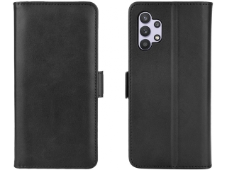 Samsung Galaxy A32 4G Leder Hülle Karten Ledertasche schwarz