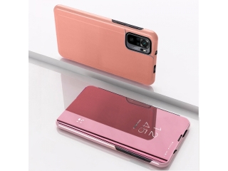 Xiaomi Redmi Note 10 4G Flip Cover Clear View Case transparent rosa