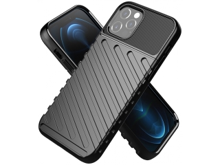 Apple iPhone 12 Pro Max SpaceCase Stripes Impact-Resistant Hülle schwarz