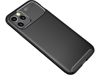 Apple iPhone 12 Pro Max Carbon Design Hülle TPU Case flexibel schwarz