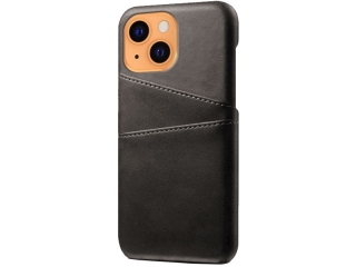 CardCaddy Apple iPhone 13 mini Leder Backcase mit Kartenfächern schwarz