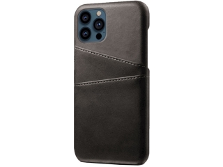 CardCaddy Apple iPhone 13 Pro Leder Backcase mit Kartenfächern schwarz