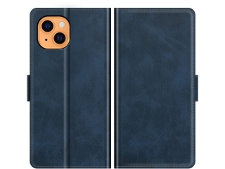 Apple iPhone 13 Leder Hülle Karten Ledertasche dunkelblau