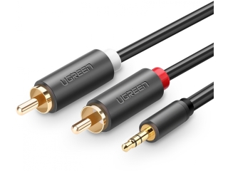 UGREEN AUX 3.5mm Klinke auf Cinch Kabel Stereo rot weiss 2m